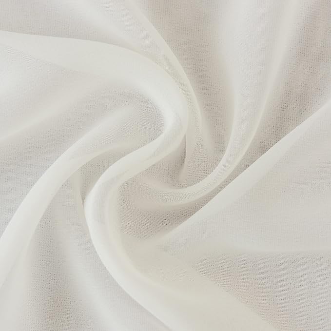 flohar 12Pack 9ft Chiffon Table Runner 14x108 Inch Sheer Romantic Table Runner for Wedding Birthday Party Bridal Shower Outdoor Decoration-Ivory
