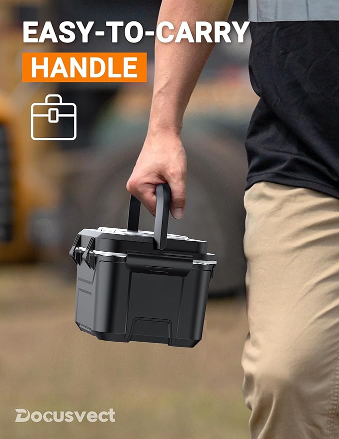 Docusvect Rechargeable Heated Lunch Box for Men, 1.3L Cordless Electric Lunch Box for Adults with Smart Scheduled Heating, Portable Food Warmer with Complete Accessories