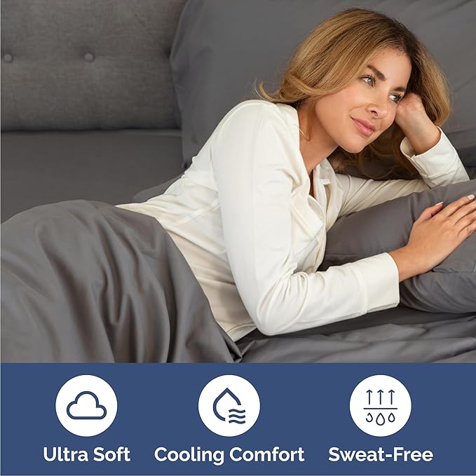 Queen 6 Piece Sheet Set - Cooling & Breathable Bed Sheets - Hotel Luxury Bed Sheets for Women, Men, Kids & Teens - Bedding with Deep Pockets & Easy Fit - Soft and Wrinkle Free - Queen Dark Grey Sheets