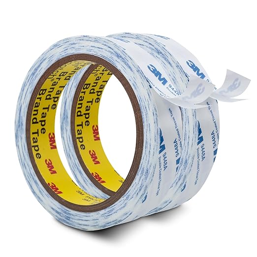 3M Double Sided Adhesive 9448A 0.75"횞32.8Ft 2 Pack Double Coated Tissue Tape Adhesive Sticky Tape Translucent Removable for Foam Art Craft Nameplate Bonding