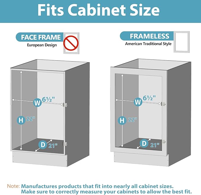 Pull Out Spice Rack Cabinet Organizer 6" W x 20쩍" D, 3 Tier Heavy Duty Slide Out Wood Shelf for Narrow Cabinet, Pull Out Storage for Kitchen