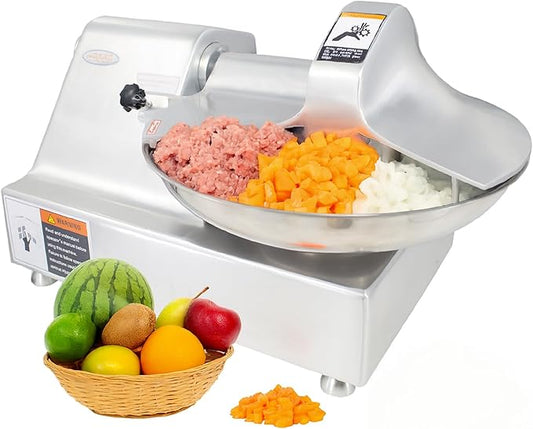 CLIVIA Commercial Meat Bowl Cutter Mixer, 10L Multifunctional Electric Meat Mixer Food Chopper Processor Blender Buffalo Chopper for Vegetable Garlic 750W 1450 r/min