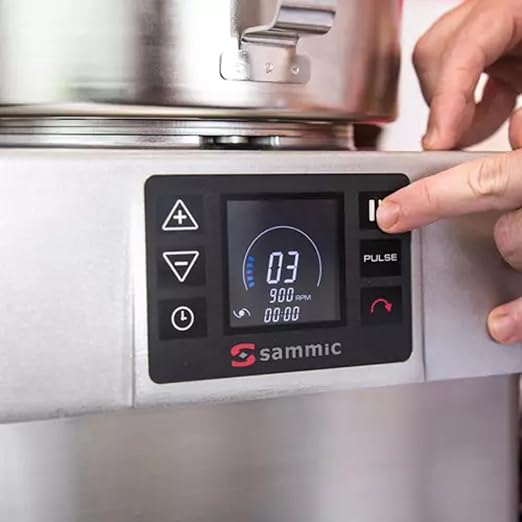 Sammic KE-8V (1050855) Food Processor Emulsifier, 8.5 Qt (8 L) Stainless Steel Bowl, Variable 10-Speed 300-3000 RPM, Reverse Function, Digital Control, Cut and Mix Scraper, 3 HP, Countertop Electric