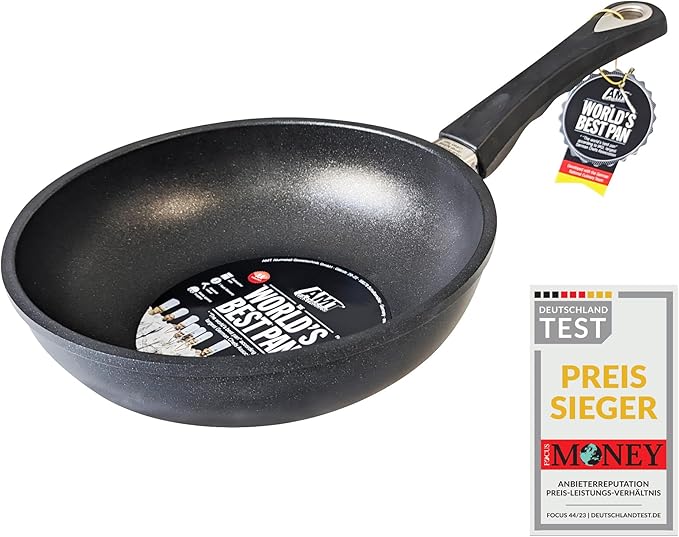 AMT Gastroguss The World쨈S [.] Saute pan for Induction, Diameter 24 cmh Height 6 cm, die-cast Aluminium, Lotan짰 Non-Stick Coating for Fat-Free-Frying, AMZN-I-624-US