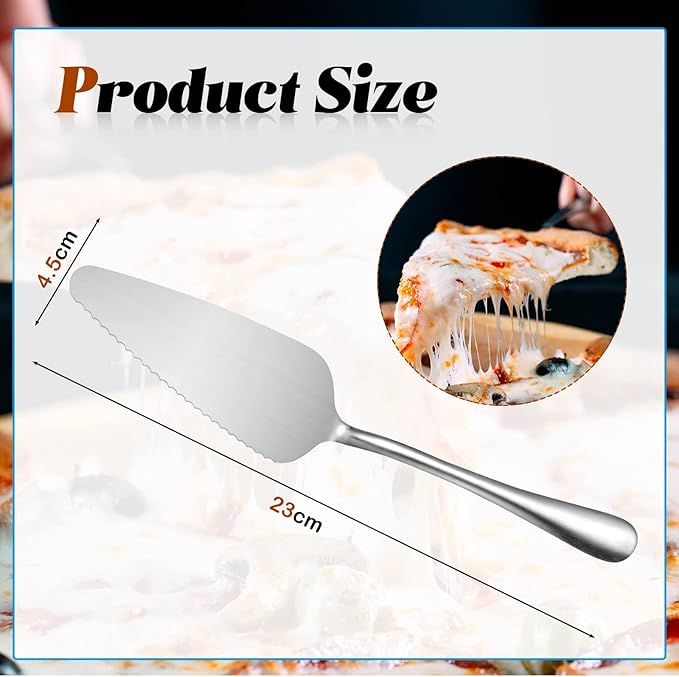 Baderke 30 Pcs Pie Server Pizza Server Spatula Stainless Steel Cake Pie Pastry Professional Utensil for Pizza Dessert Cheese Cutting, 9 Inches, Silver