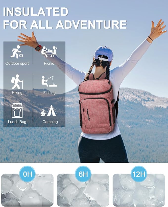 Capolo Cooler Backpack Insulated Waterproof for Women Men,36/45 Cans Lunch Backpack Coolers Leak Proof Soft Cooler Bag Ice Chest for Camping Beach