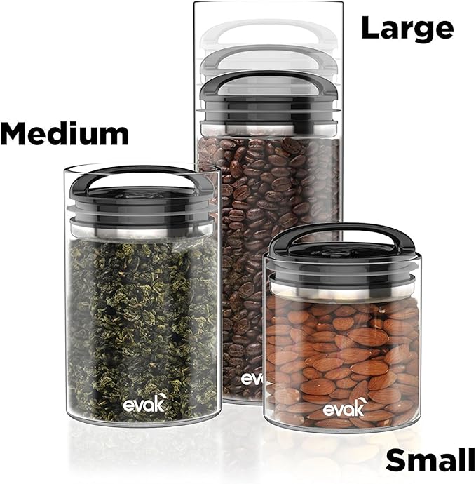 Prepara Evak Compact Glass Food Storage, Medium, Black