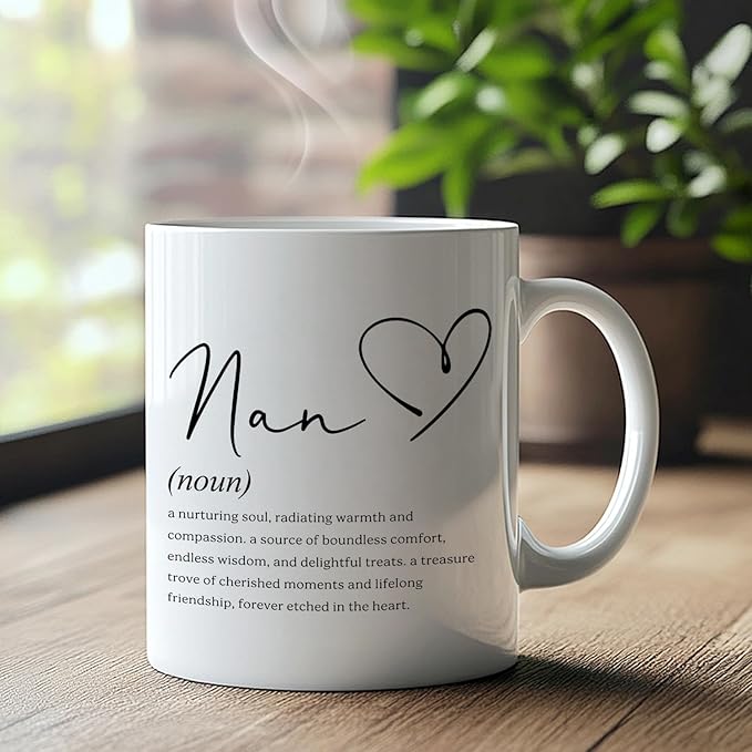 Nan Grandma Mug, Nan Grandmother Gifts from Grandkids Coffee Cup Ceramic, Grandma Gifts for Birthday Christmas Ceramic Coffee Tea Mug 11 oz