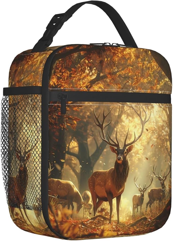 VANZEV Insulated Lunch Box for Women Men, Deer Lunch Box Reusable Portable Lunch Bag Cooler Tote Waterproof Lunch Container for Office Picnic Work Travel Hiking