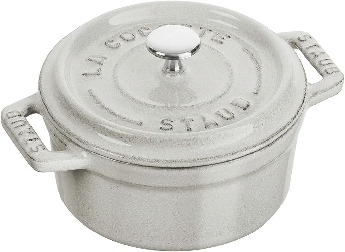 staub La Cocotte Round 40501-408 Mini Pico Cocotte Round Campagne 40501-408 Small Two-Handed Cast Enameled Pot with Serial Number