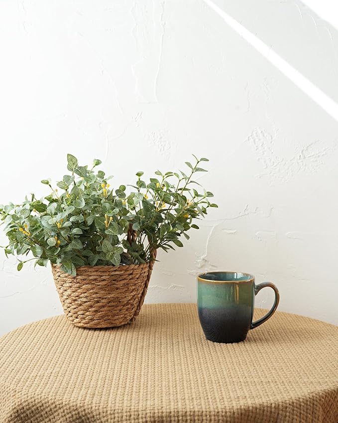 Bosmarlin Ceramic Coffee Mug Set of 4, 17 Oz, Coffee Cups with Big Handle, Microwave Safe, Unique Reactive Glaze(17 Oz, Pale Green)