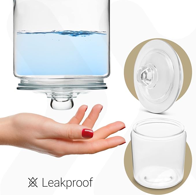 Le?셱aze 3pc Canister Sets for Kitchen Counter + Labels & Marker - Glass Cookie Jars with Airtight Lids - Food Storage Containers with Lids Airtight for Pantry - Flour, Sugar, Coffee, Christmas gift.