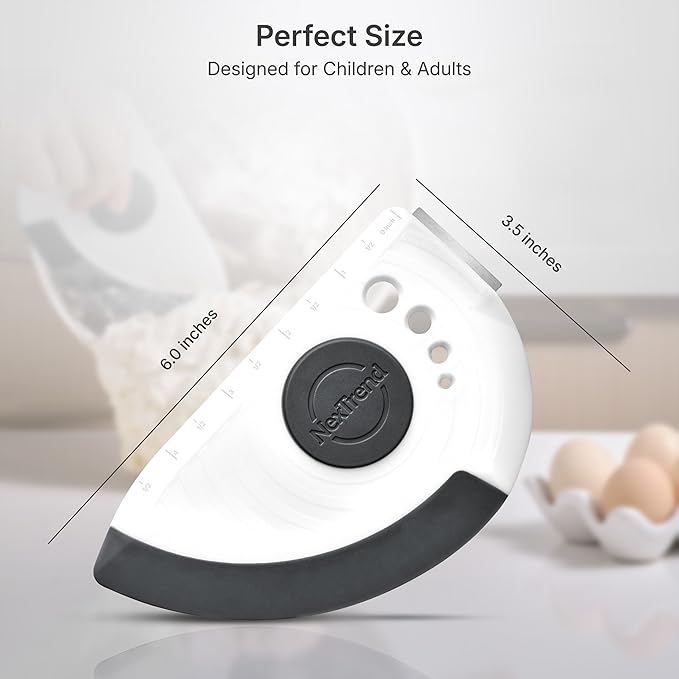 Nextrend BakerScraper ??5-in-1 Flexible Bowl Scraper, Bench Scraper and Dough Scraper with Stainless Steel Edge, Ruler & Herb Stripper ??BPA Free, Dishwasher Safe - Gray
