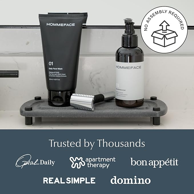 Dorai Home Sink Caddy ??Water-Absorbing Stone Tray for Sink, Stainless Steel Feet, Fast-Drying, Slate