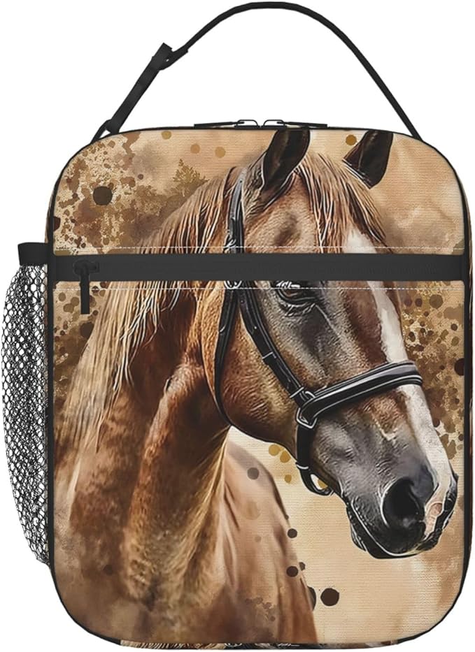 VANZEV Horse Lunch Box for Adults Women Girls Boys Kids Animal Lunch Box Insulated Cooler Reusable Lunch Bag Container Gifts for Work Office Picnic Travel School