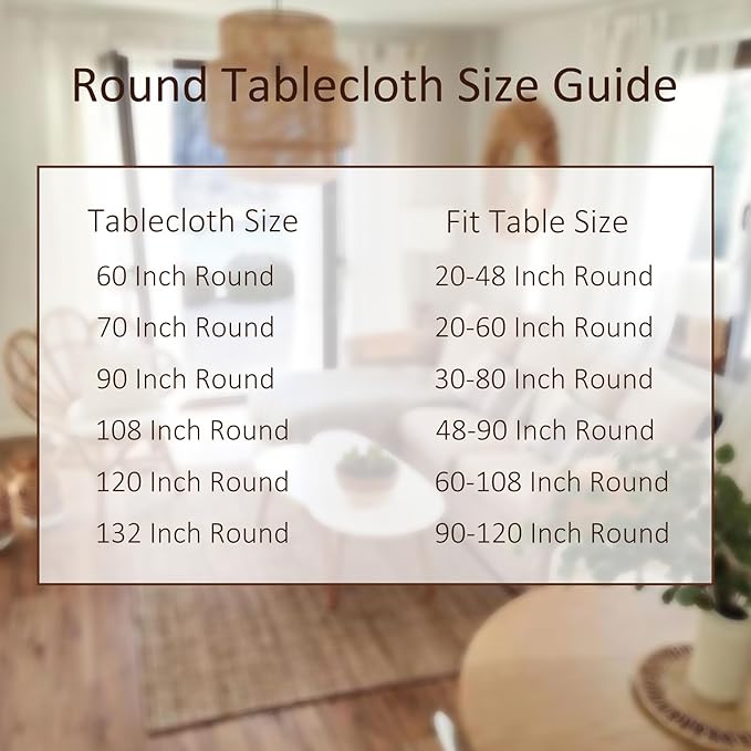 Cupuamon 120 inch Round Tablecloth Washable Polyester Table Cloth Decorative Table Cover for Wedding Party Dining Banquet (120 inch,White)
