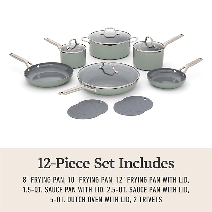 Calphalon짰 Ceramic Nonstick 12-pc. Cookware Set
