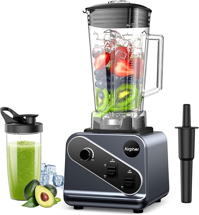 Blenders for Kitchen, 2000W Professional Blender, 68oz Large Capacity with 27oz To-Go cup, Smoothie Blender with 35000RPM to Make Soups, Jams, Frozen Fruit&More, Dishwasher Safe, BPA-Free