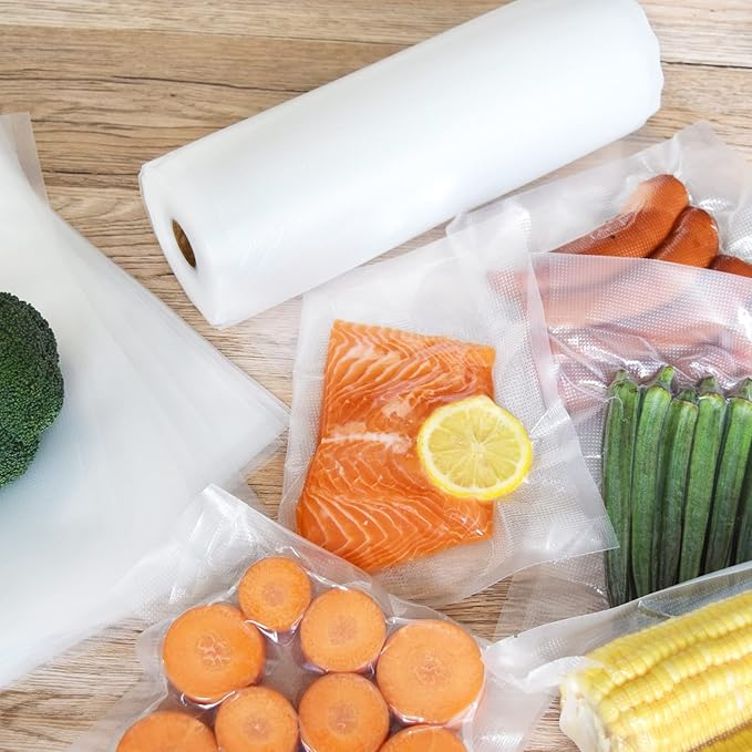 Vacuum Sealer Bags 2 Rolls 8"x50' Commercial Grade Food Saver Bags for Seal a Meal, BPA Free, Heavy Duty, Great for vac Storage, Meal Prep or Sous Vide