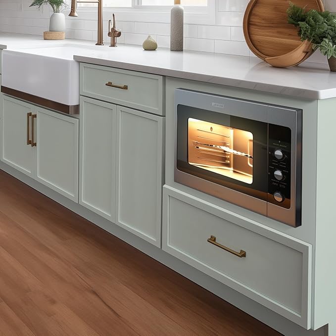 Microwave Base Cabinet ??Solid Wood Shaker Style Kitchen Storage Base Unit with Drawer & Soft-Close Doors, RTA Pantry Cupboard for Dining Room, Coffee Bar 30" W x 24" D x 34 1/2" H (Jade Green)
