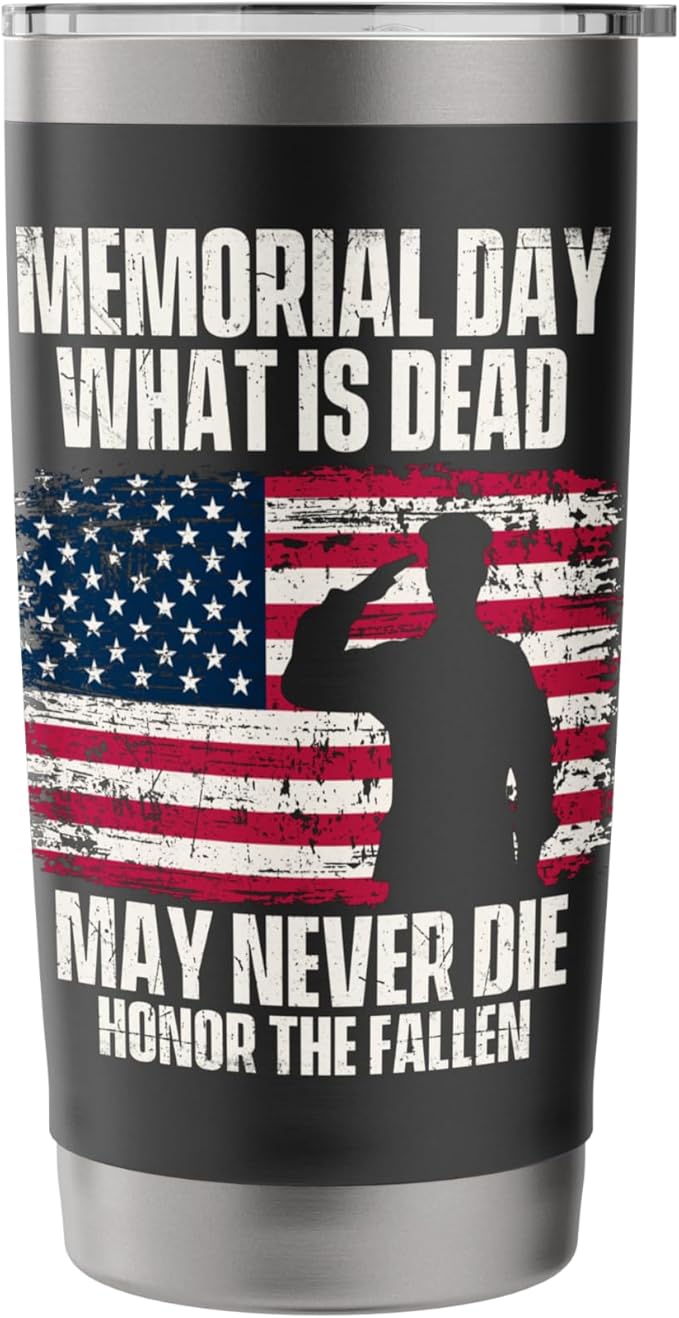 Honor The Fallen - Patriotic America Veterans Memorial Day Stainless Steel Insulated Tumbler