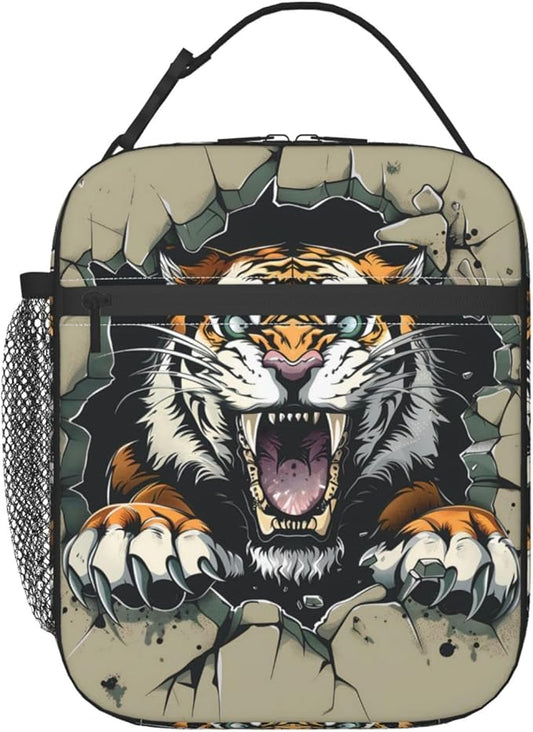VANZEV Insulated Lunch Box for Women Men, Tiger Animal Theme Lunch Box Reusable Portable Lunch Bag Cooler Tote Waterproof Lunch Container for Office Picnic Work Travel