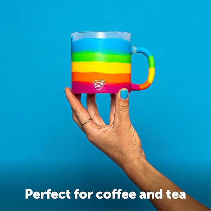 Silipint 16oz Silicone Coffee Mug ??Unbreakable Dishwasher Safe Microwave Oven & Freezer Compatible Travel Mug ??Non-Toxic Reusable Cup for Hot Coffee Tea or Cold Drinks, Prism - Pack of 2