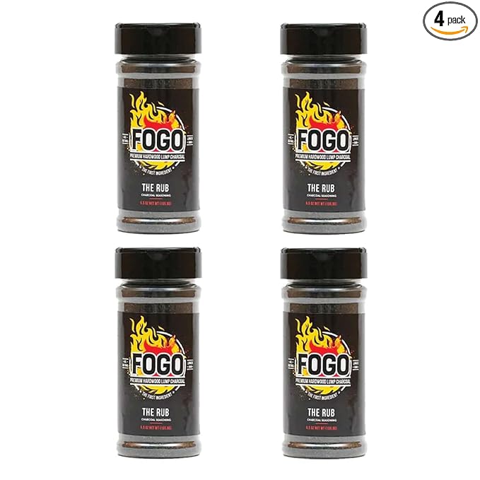 FOGO The Rub, Charcoal Seasoning for Meat, Perfect for Grilling and Smoking BBQ, 5.5 Ounce Shaker Bottle, 4 Pack