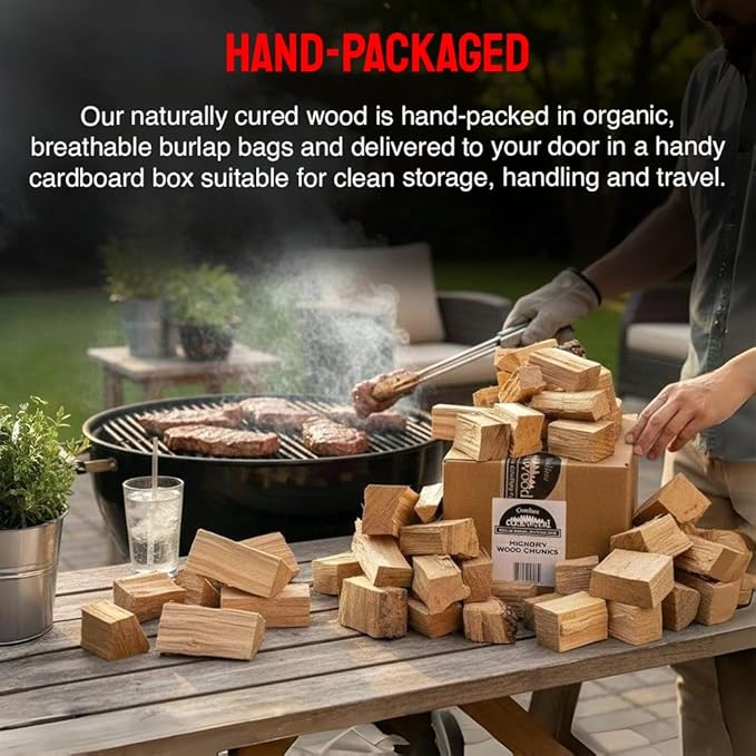 Smoking Wood Chunks, All-Natural Cherry Hardwood Pieces for Grills & Smokers, Add Rich Smoke Flavor to Pork, Beef, Chicken & Fish, USA Made, Sustainably Milled, 800 Cubic Inches