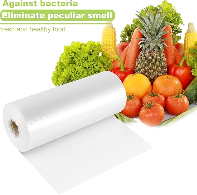 RyhamPaper Food Storage Bags, 12 x 16 Plastic Produce Bag on a Roll Fruits, Vegetable, Bread, Food Storage Clear Bags, 350 Bags/Roll, 4 Roll (Pack of 4)