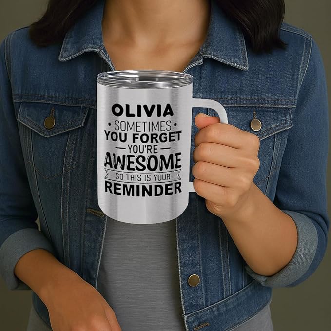 Personalized Inspirational Travel Coffee Mug, Inspirational Gifts for Men Dad Wife Sister Women, Custom Birthday For Him Her, Customized You?셱e Awesome Tumbler, Teacher Coworker Gifts15oz Stainless