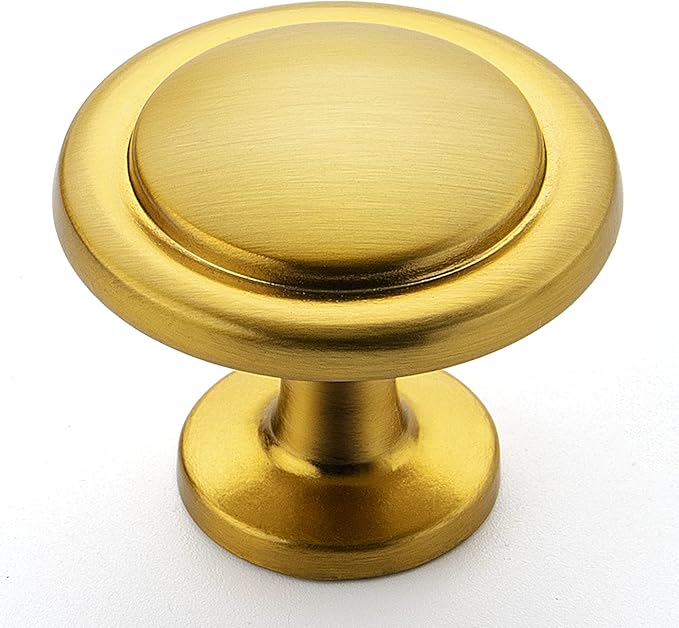 Ravinte 35 Pack 1-1/4 Inch Kitchen Cabinet Knobs Brushed Brass Zinc Pulls Door Handles for Dresser Drawers