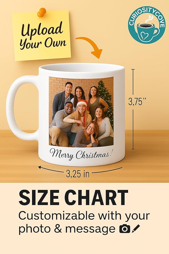 Personalized Coffee Mug | Custom Photo, Text, or Logo Cup (11oz, White Rim, Inner, and Handle) |Dishwasher & Microwave Safe |Unique Gift for Men & Women ?밫aza Personalizada