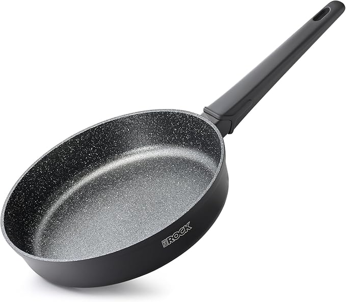 THE ROCK SOHO 9.5-Inch Non Stick Frying Pan ??Nothing Sticks, Never Warps, Lasts Longer, Healthy Skillet with Heat-Resistant Handle, PFOA Free, Oven & Dishwasher Safe, Black