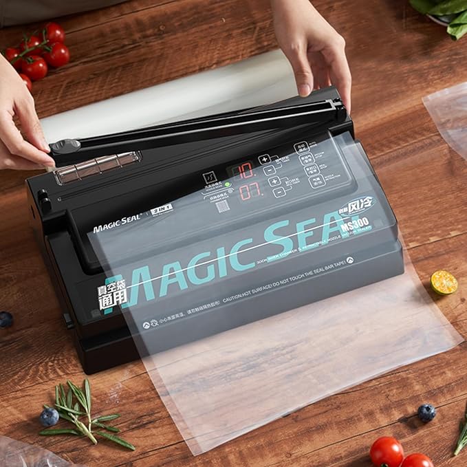 MAGIC SEAL 11'' x 50' Chamber Vacuum Sealer Rolls - 2 Pack Chamber Machine Food Storage Bags for Meal Prep & Sous Vide, Commercial Grade BPA Free, Non-Textured