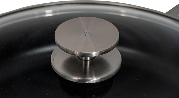 Swiss Diamond Nonstick Hybrid Ceramic and Diamond-Infused Sauteuse Saute Pan With Glass Lid, PFAS- and PFOA-free, Dishwasher & Oven Safe Up To 500 째F (4.8 Quart)