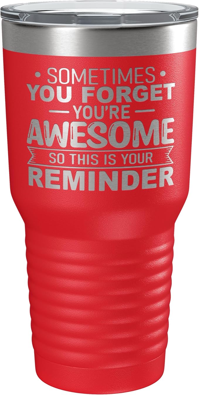 Spotted Dog Company Inspirational Tumbler, Inspirational Gifts for Men Dad Father Wife Sister Women, Birthday For Him Her, You?셱e Awesome Tumbler, Teacher Coworker Gifts 30oz Red