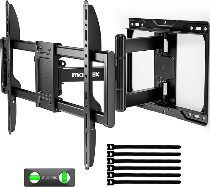 monTEK Full Motion TV Wall Mount for 37-84 Inch TVs, TV Mount Bracket with Articulating Arms, Tool-Free Tilt & Swivel, Extension, Max VESA 600x400mm, Fits 12??16" Wood Studs, Up to 110lbs, 4X Tested