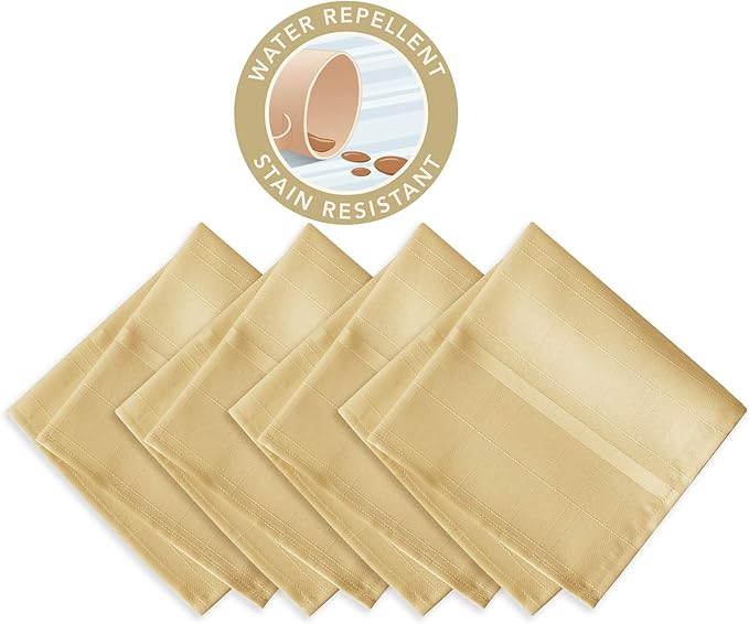 Newbridge 70 Inch Round Fabric Tablecloth, Elegance Plaid, 100% Polyester, No Iron Soil Resistant Dining Room, Party and Banquet Table Cover, Solid Textured, Ribbon Gold