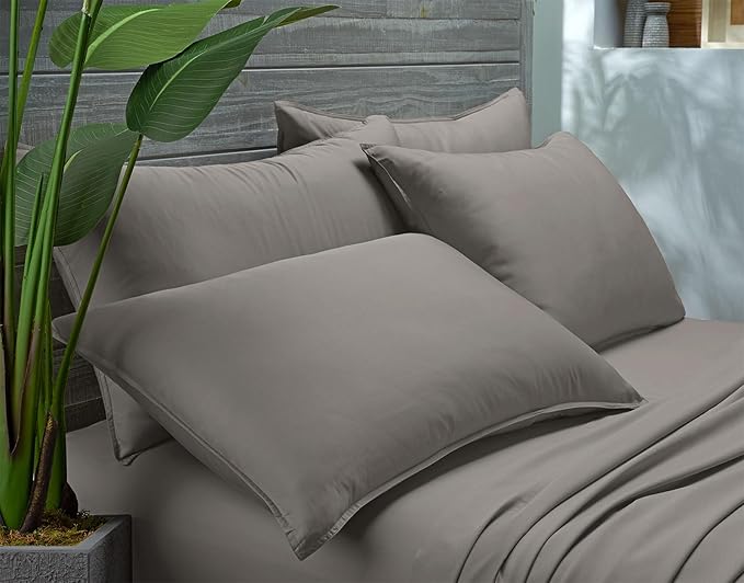 Pure Bamboo Full Sheets, Genuine 100% Organic Viscose Derived from Bamboo Bed Sheet Set, Luxuriously Soft & Cooling, Double Stitching, 2 Year Quality Promise (Full, Graphite)