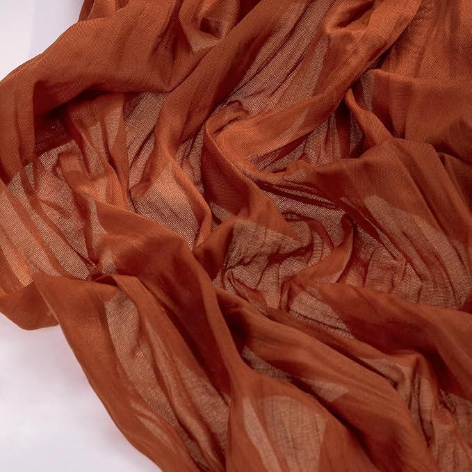 Socomi Terracotta Valentine's Day Fall Cheesecloth Table Runner Boho Rustic Farmhouse Gauze 120 inch 10FT Cheese Cloth Runner for Wedding Party Baby Shower Birthday Home Decor Holiday Decorations