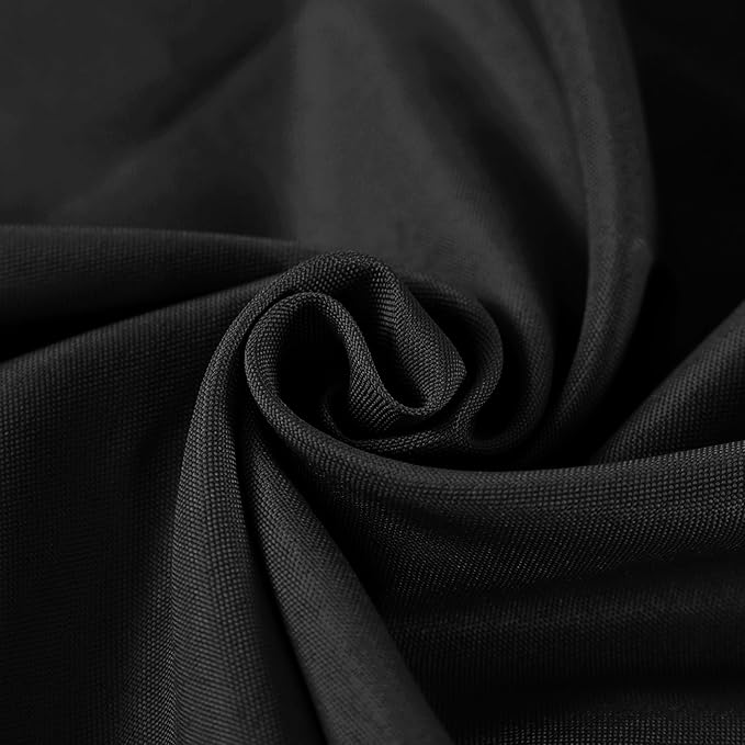 Fokitut 6 Pack Round Tablecloth, 90 Inch, Stain Resistant and Wrinkle Polyester Table Cloth, Fabric Table Cover for Kitchen Dining, Wedding, Party, Holiday Dinner-Black