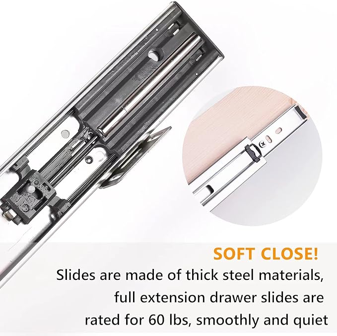 20?쓂 x 21?쒭 x 3?쒱 Soft Close Slide Out Wood Drawer Organizer for Kitchen, (Cabinet Width>20.5 inches for Bottom Assembly, Width= 20 inches for Side Assembly)