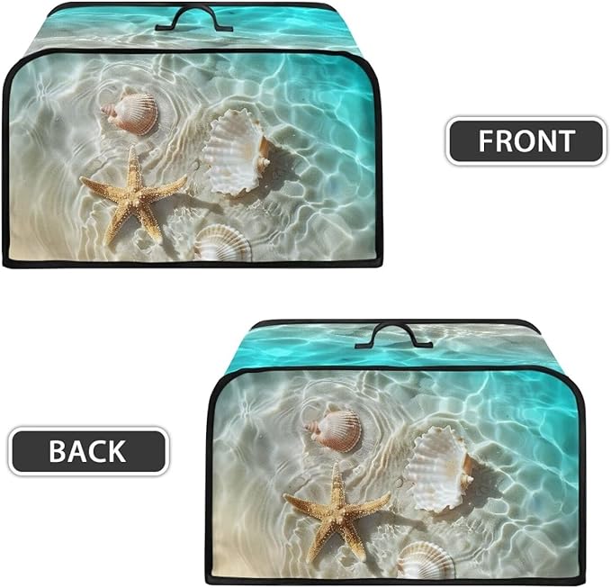 Beach Starfish Conch Protective Cover for Slow Cooker Oval Universal for 6-8 Quart Oval Slow Cooker Washable Appliance Covers Anti-Stain Anti-Static Countertop Decorations
