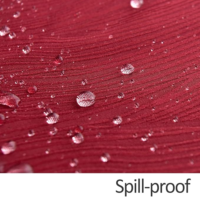 maxmill Jacquard Table Cloth Waving Pattern Water Resistant Wrinkle Resistance Heavy Weight Soft Tablecloth for Kitchen Dinning Tabletop Decoration Oblong 60 x 140 Inch Red