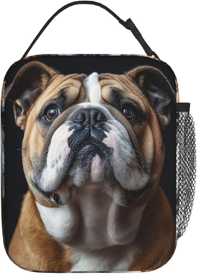 VANZEV Insulated Lunch Box for Women Men, Bulldog Theme Lunch Box Reusable Portable Lunch Bag Cooler Tote Waterproof Lunch Container for Office Picnic Work Travel