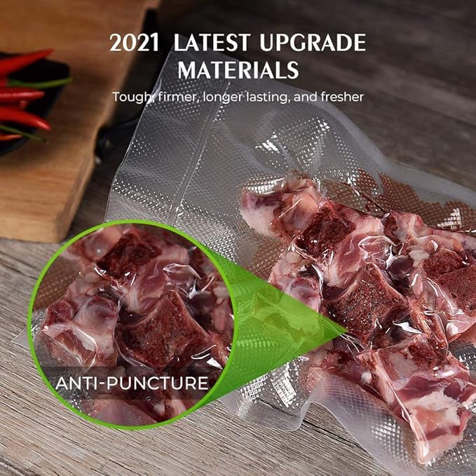 Vacuum Sealer Bags For Food-150 Quart 11"x16"and Quart 8"x12"and Pint 6"x10"-Commercial Grade BPA Free Bag-Durable Customized Size Food Vac Bags for Storage and Sous Vide Cooking-Puncture Prevention