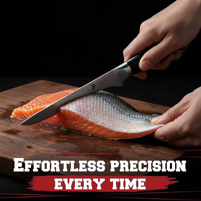 Kitchen perfection 6??Boning Knife for Meat Cutting & Filleting - Razor Sharp Premium German Steel Blade with Sheath - Full Tang Ergonomic Handle - Trim, Debone, Slice Meat Like a Pro- BBQ Men's Gift