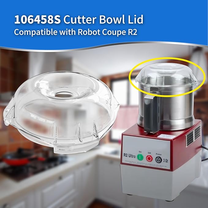 Vanshly 106458S Cutter Bowl Lid Compatible with Robot Coupe R2,R2B, R2 Dice, R2 Ultra Dice, R2N-ULTRAR100B, R100BCLR, R101B