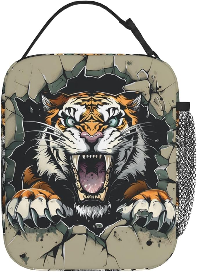 VANZEV Insulated Lunch Box for Women Men, Tiger Animal Theme Lunch Box Reusable Portable Lunch Bag Cooler Tote Waterproof Lunch Container for Office Picnic Work Travel